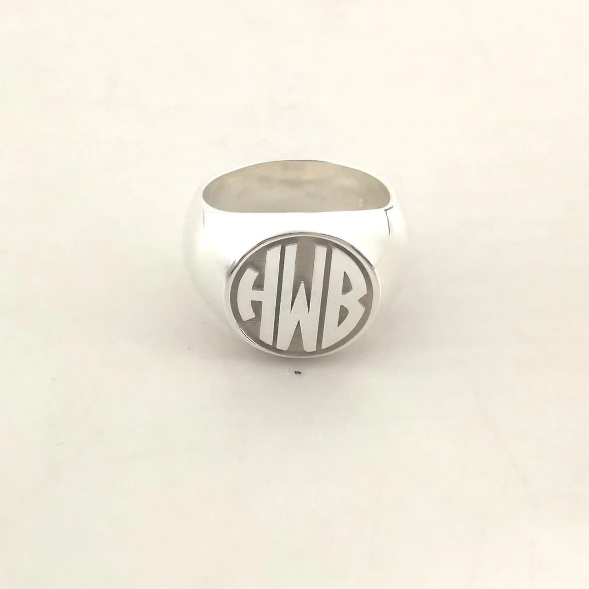 Engraved Name Ring Date Year 15mm Ring for Men A-Z Old English Letter Nameplate Signet Rings Copper Jelwery