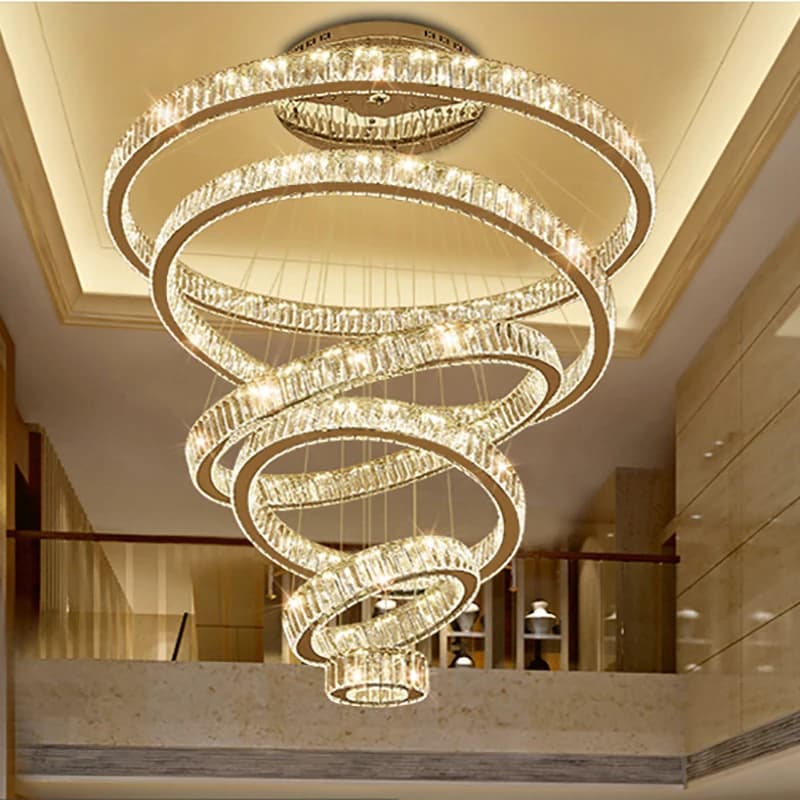 Ring Light Modern Home Decoration Luxury Led Lights for Living Room Crystal Lamp Ceiling Chandelier Decor Lustre Indoor Lighting