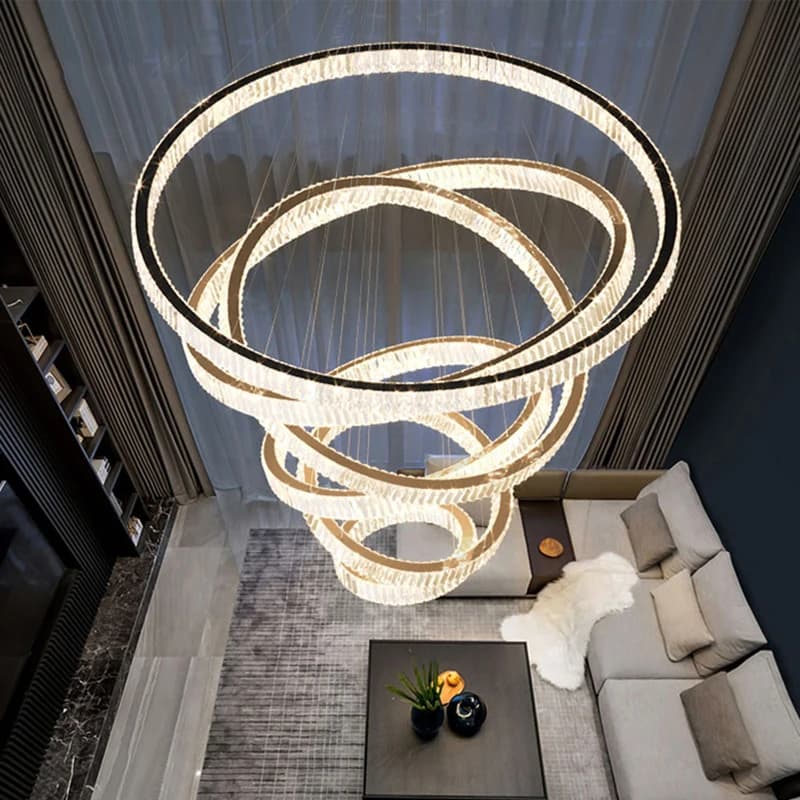 Ring Light Modern Home Decoration Luxury Led Lights for Living Room Crystal Lamp Ceiling Chandelier Decor Lustre Indoor Lighting