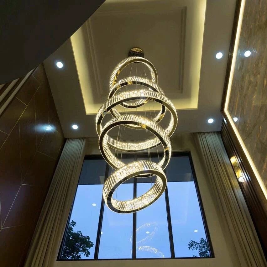 Ring Light Modern Home Decoration Luxury Led Lights for Living Room Crystal Lamp Ceiling Chandelier Decor Lustre Indoor Lighting