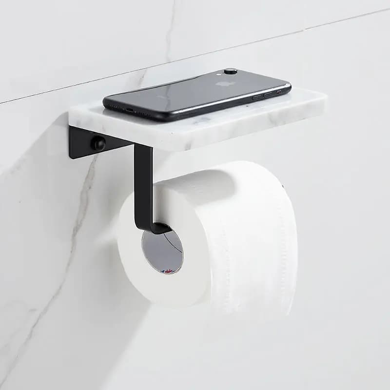 Black Marble Bathroom Accessory Set
