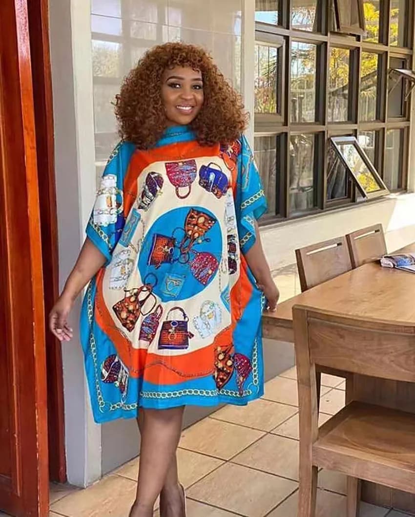 Printed Batwing Maxi Dress For Women