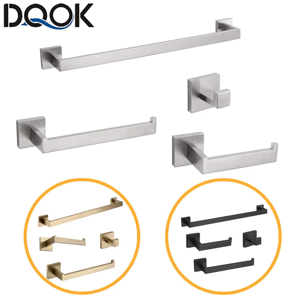 Black Bathroom Hardware Accessory Set