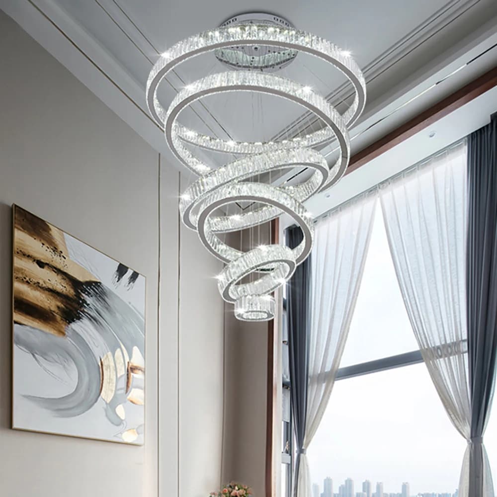 Ring Light Modern Home Decoration Luxury Led Lights for Living Room Crystal Lamp Ceiling Chandelier Decor Lustre Indoor Lighting