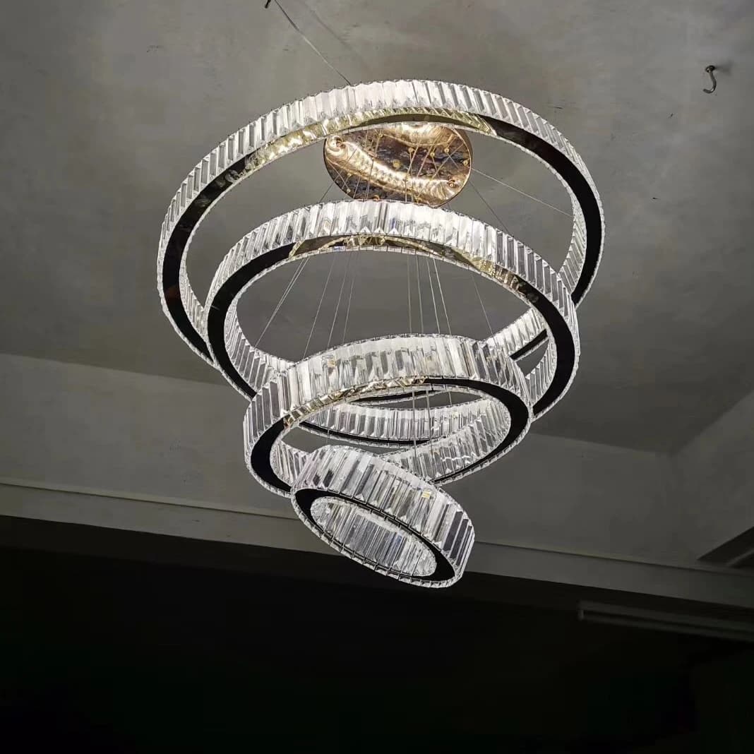 Ring Light Modern Home Decoration Luxury Led Lights for Living Room Crystal Lamp Ceiling Chandelier Decor Lustre Indoor Lighting