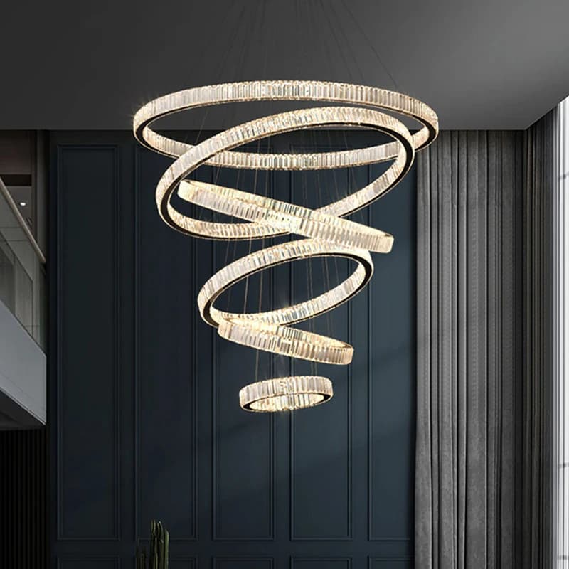 Ring Light Modern Home Decoration Luxury Led Lights for Living Room Crystal Lamp Ceiling Chandelier Decor Lustre Indoor Lighting