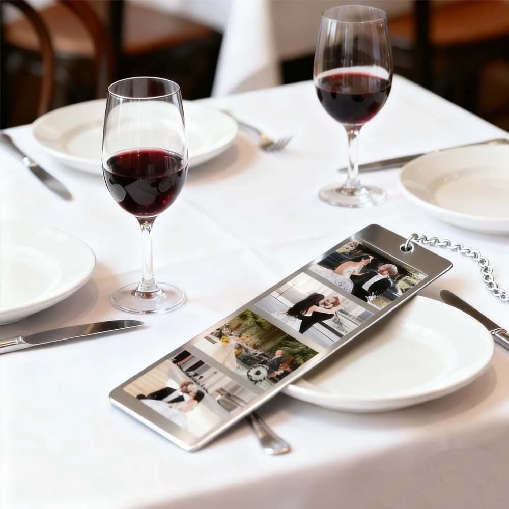 Photo Wedding Favors‌ Gift Anniversary Bookmark Custom Print Personalized for Couple Men Woman Family Stainless Steel Jewelry