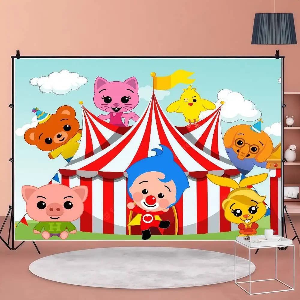 Photography Studio Backdrop Outdoor House Party Decoration Photo Background Curtain Back Drop Cartoon Plim