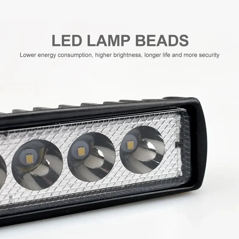 18w 6 LED Car Work Light High Bright Spotlight Universal Offroad Automobile Truck Driving Fog Headlights DRL Driving Lamp 12V