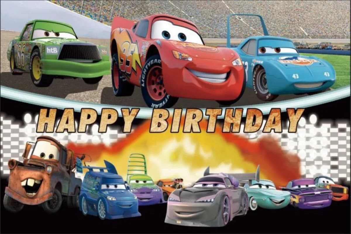 Photography Backdrop Cartoons Cars Banner For Kids Birthday Party Decoration Photo Background Baby Shower Room Decor Poster