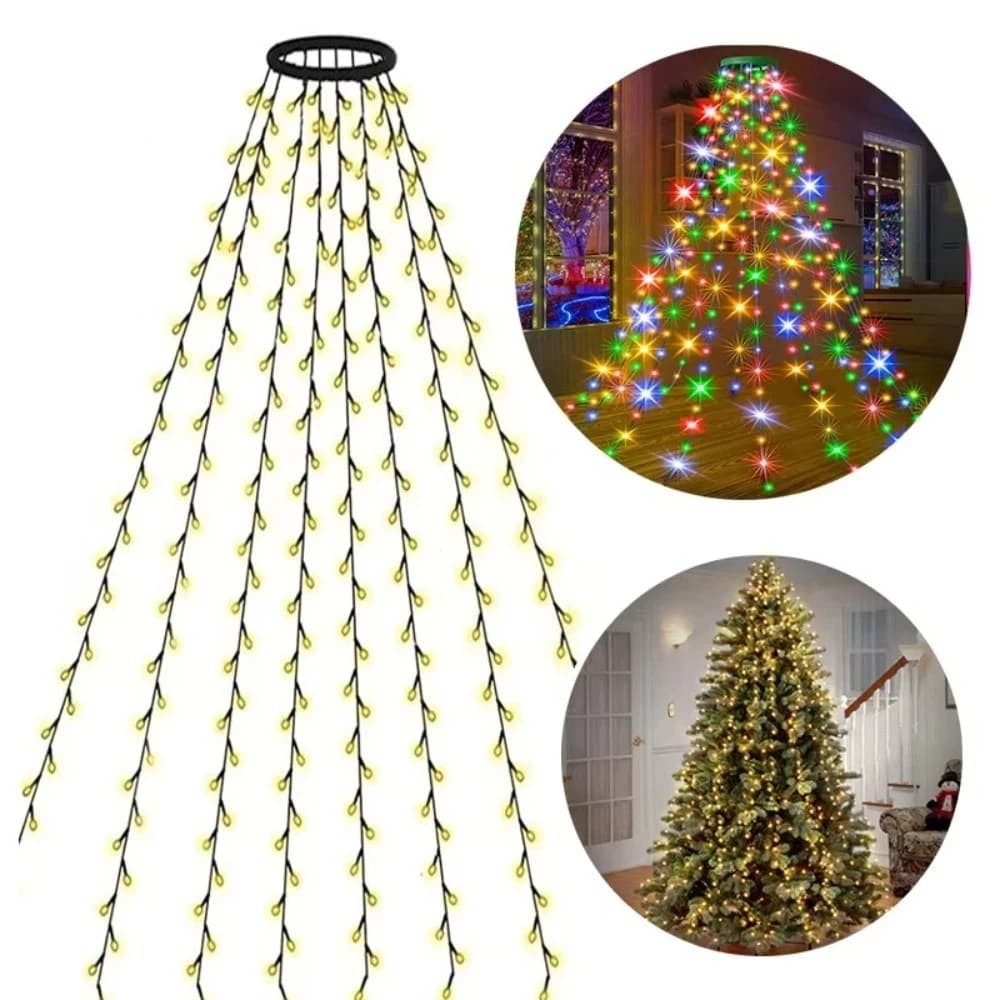 New Ring Shape LED Ring Lights 8 Flashing Modes Waterproof String Lights Color Changing Holiday Lights Christmas Decoration