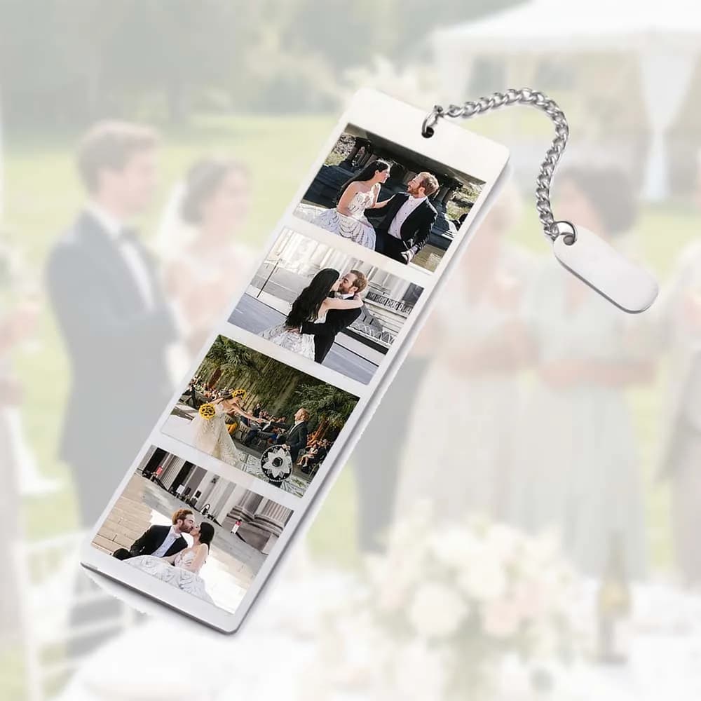 Photo Wedding Favors‌ Gift Anniversary Bookmark Custom Print Personalized for Couple Men Woman Family Stainless Steel Jewelry