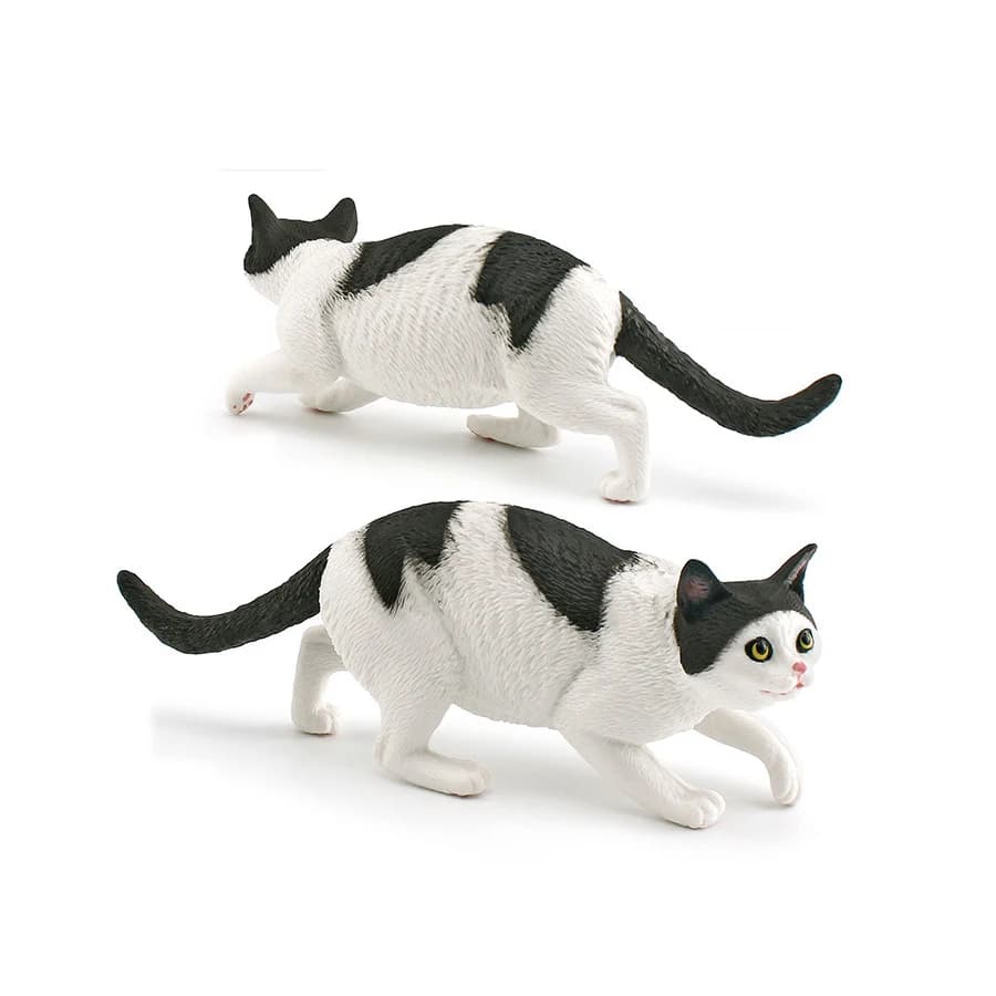 Realistic Pastoral Cat Model Figures Felis Catus Kitten Easter Eggs Figurine Cottagecore Decor for Desktop Home Office Decor