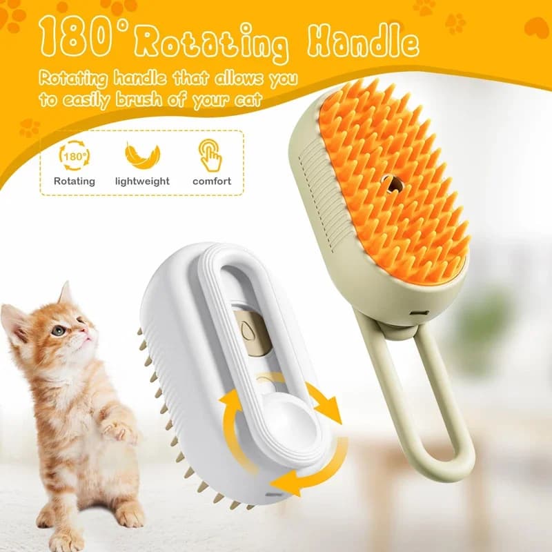 Cat Steam Brush Pet Grooming Comb