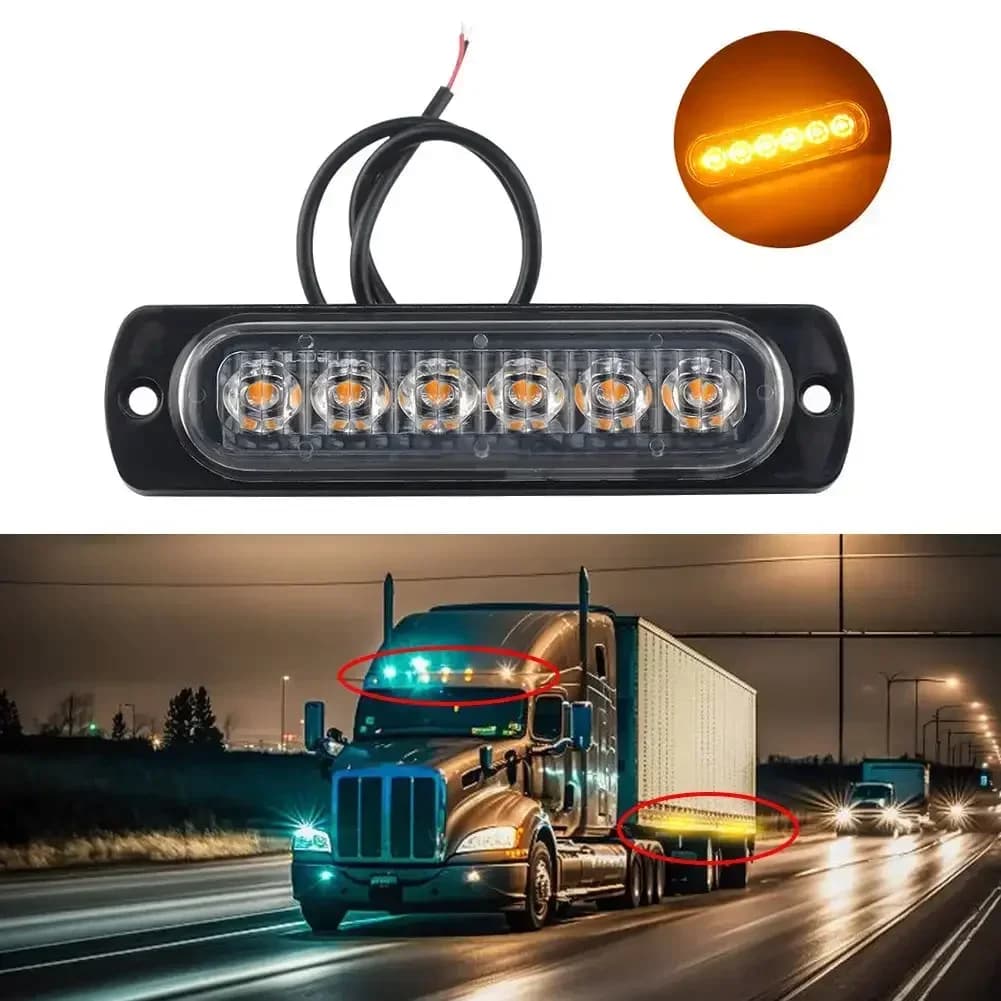 Led Light Grille Lights Car Emergency Light 6LED Warn Light Lights For Car TRUCK Led Light 12V 24V