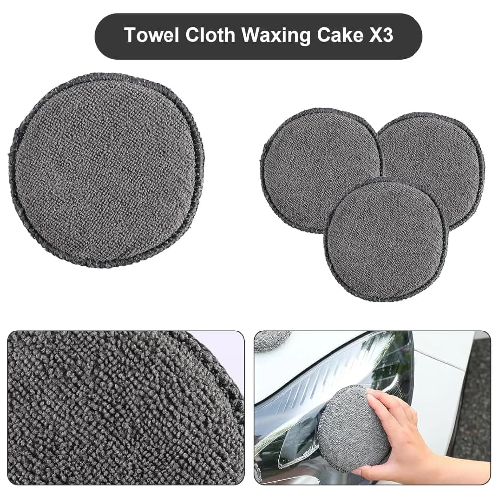 9-Piece Car Cleaning Tools Kit Car Detailing Set with Tire Brush Polishing Towel Cloth Wash Sponge Microfiber Cleaning