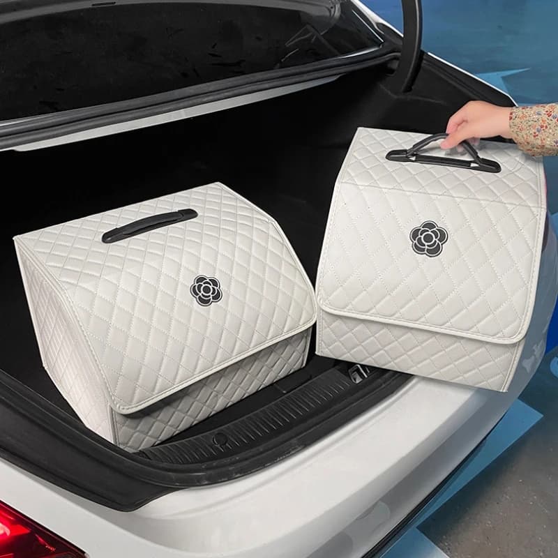 Car Trunk Organizer Durable Foldable Storage Box with Easy-Clean Compartments Versatile Interior Accessories for Car Organizati