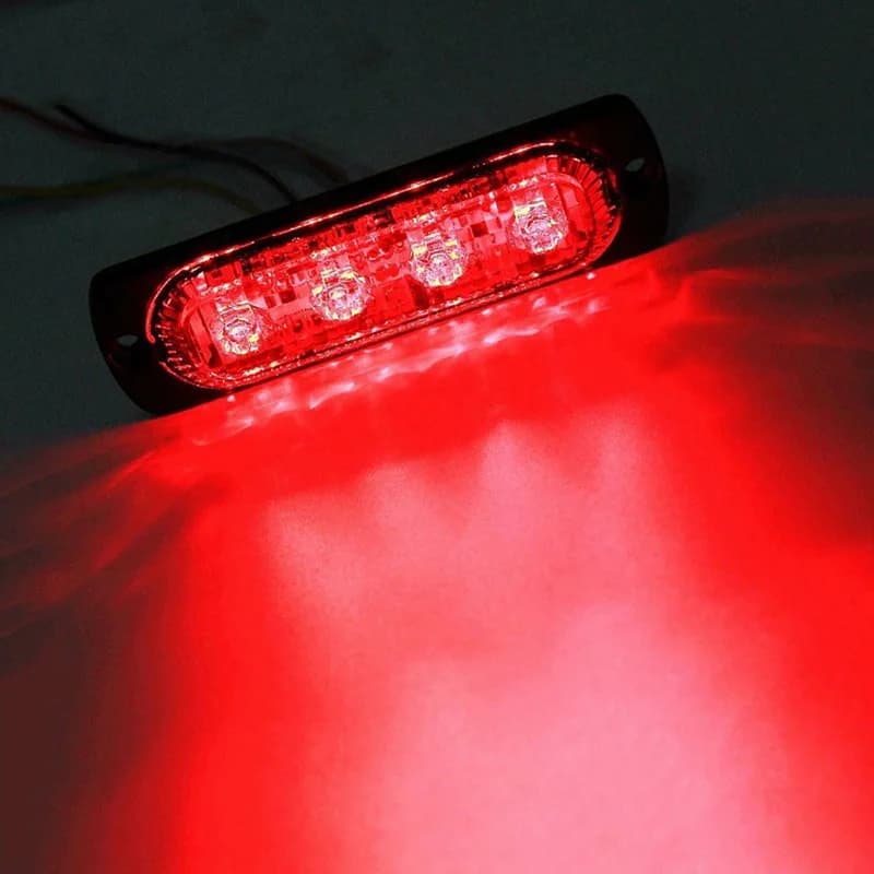 Car LED Lights 12V 800LM 4LED Off-Road Car Trucks Fog Light Super Bright ForUrgent Working Fog Red Light Lamp Car Accessories