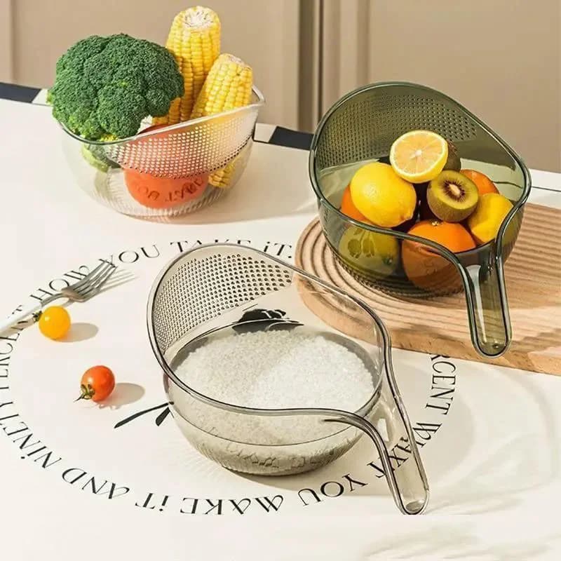 Rice Washing Drain Basket With Handle