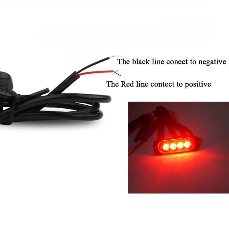 Car LED Lights 12V 800LM 4LED Off-Road Car Trucks Fog Light Super Bright ForUrgent Working Fog Red Light Lamp Car Accessories