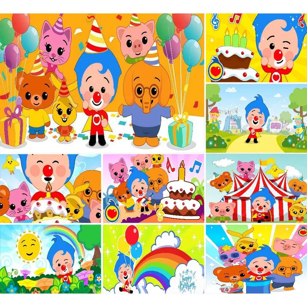 Photography Studio Backdrop Outdoor House Party Decoration Photo Background Curtain Back Drop Cartoon Plim
