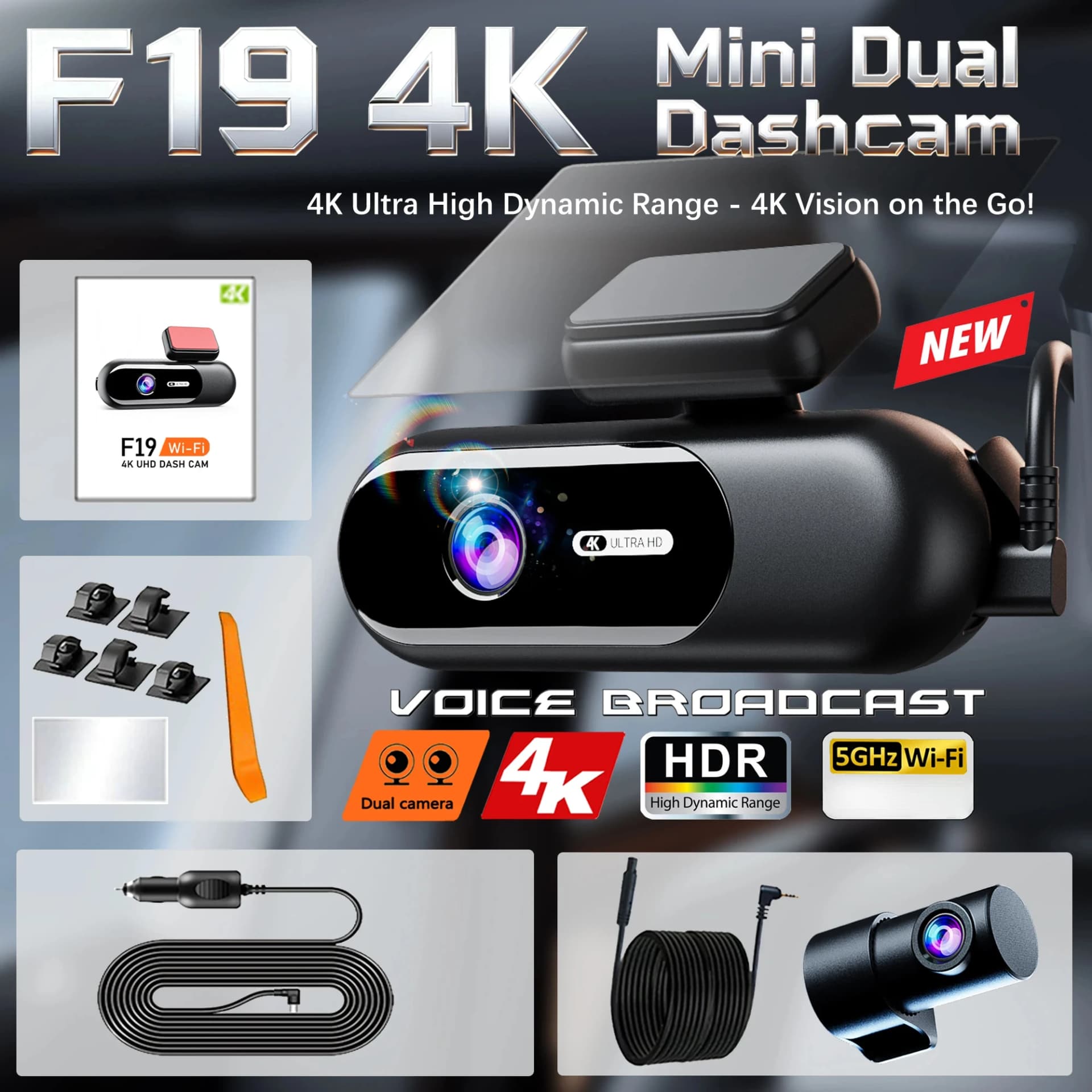 F19 4K Dual cam / 256G SD Card