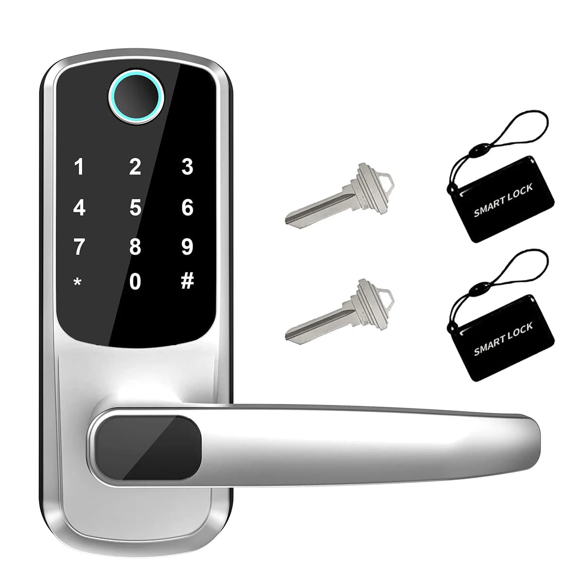 Wifi Smart Door Lock With APP/ Biometric Fingerprint / Password /Smart Card /Key Unlock/ USB Emergency Charger Electronic Lock