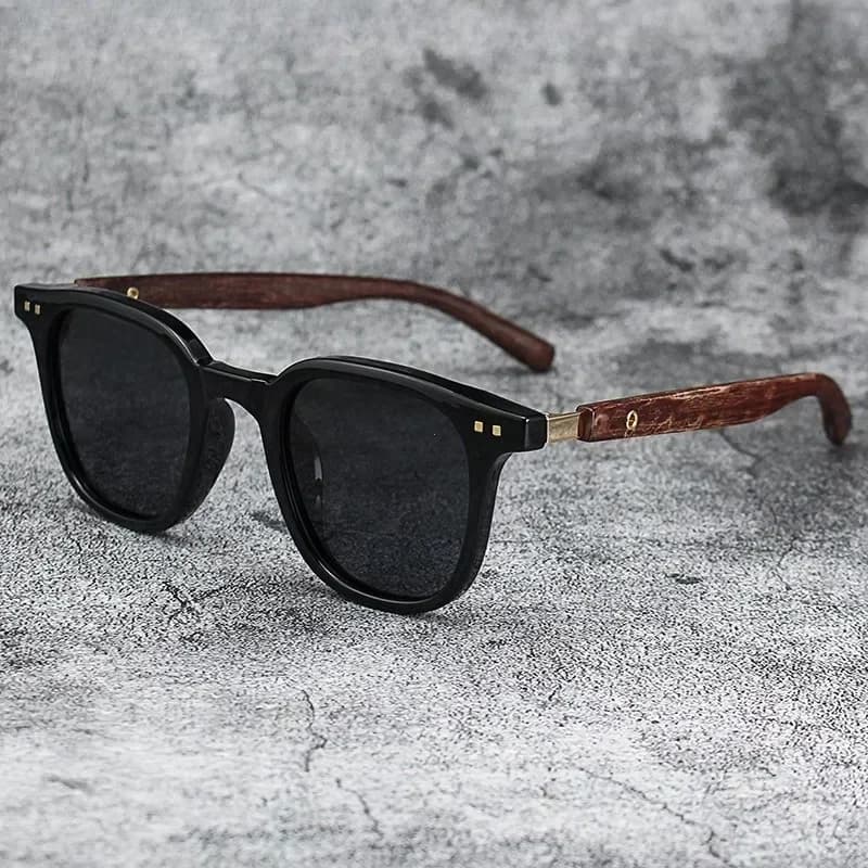 Sunglasses Retro Wood Grain Polarized UV Protection