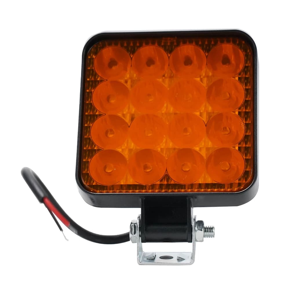 Car LED Square 16 Lights 48W 12V Off-road Vehicle Forklift Headlight Reversing Light ABS Auto Daytime Running Lights Accessories