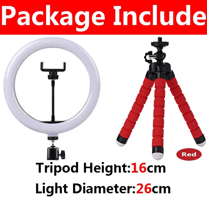 12 inch LED Ring light Photography Lighting Phone Ringlight With Tripod Stand USB Round Fill Lamp for Youtube Phone Video Live