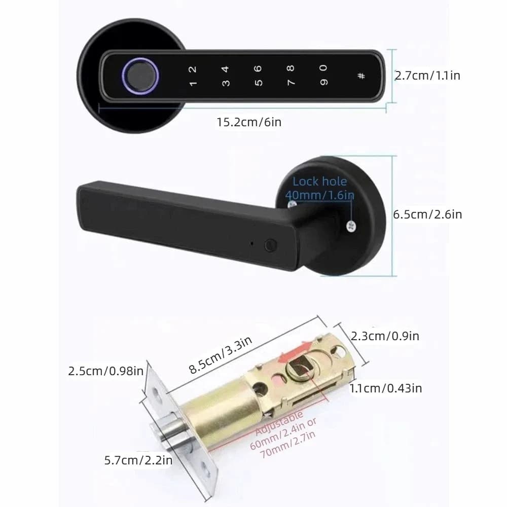 Remote Lock Smart Fingerprint Door Lock Smart Password Electronic Digital Door Handles WiFi Gateway Key Biometric Door Lock