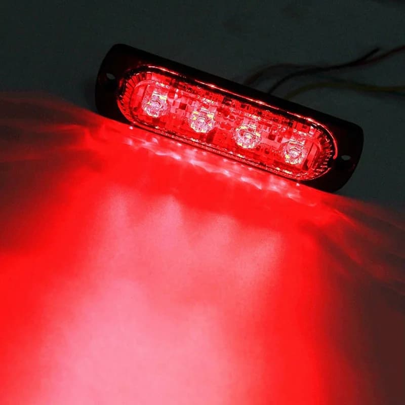 Car LED Lights 12V 800LM 4LED Off-Road Car Trucks Fog Light Super Bright ForUrgent Working Fog Red Light Lamp Car Accessories