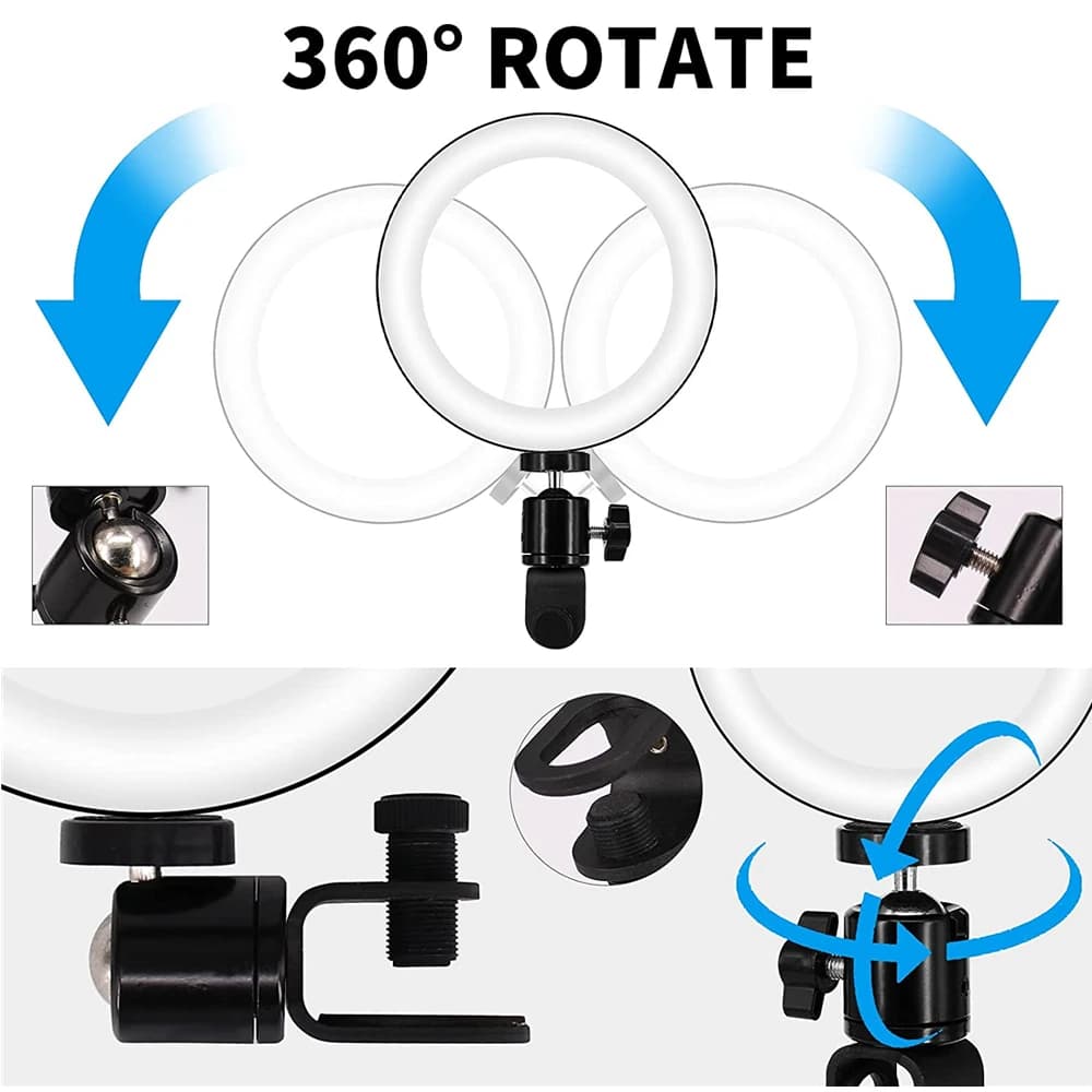 Ring Light LED Lamp Lighting With Clip On Laptop Computer For Video Conference Zoom Webcam Chat Live Streaming Youtube