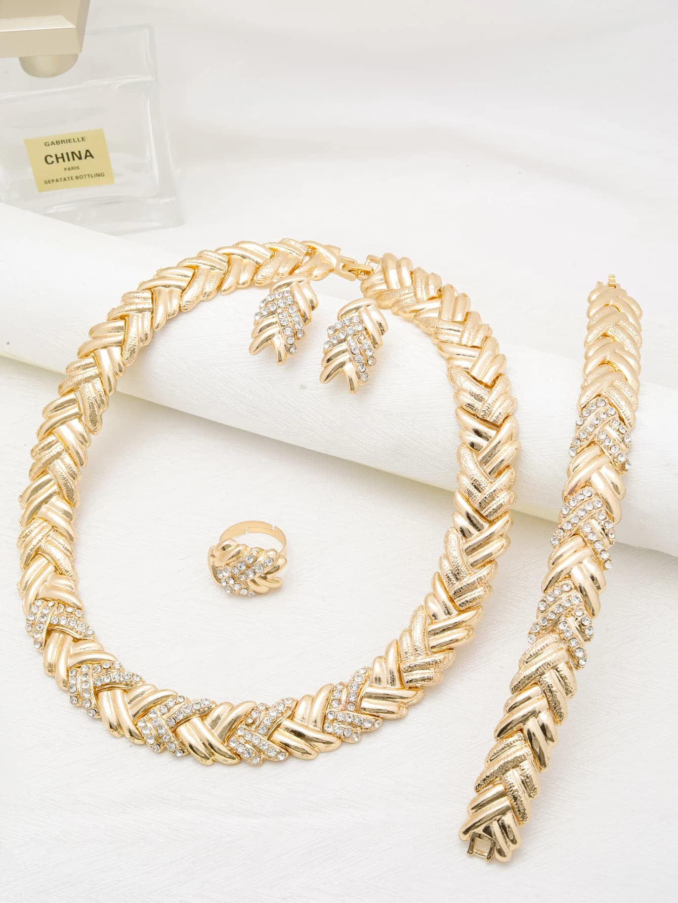 18K Gold Plated Jewelry Set Four Pieces