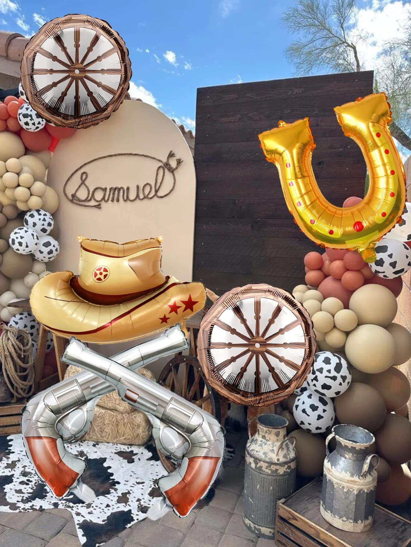 6pcs Western Birthday Party Balloons for Western Themed Birthday Party Decorations, Last Rodeo Bachelor Party, Farm Decorations
