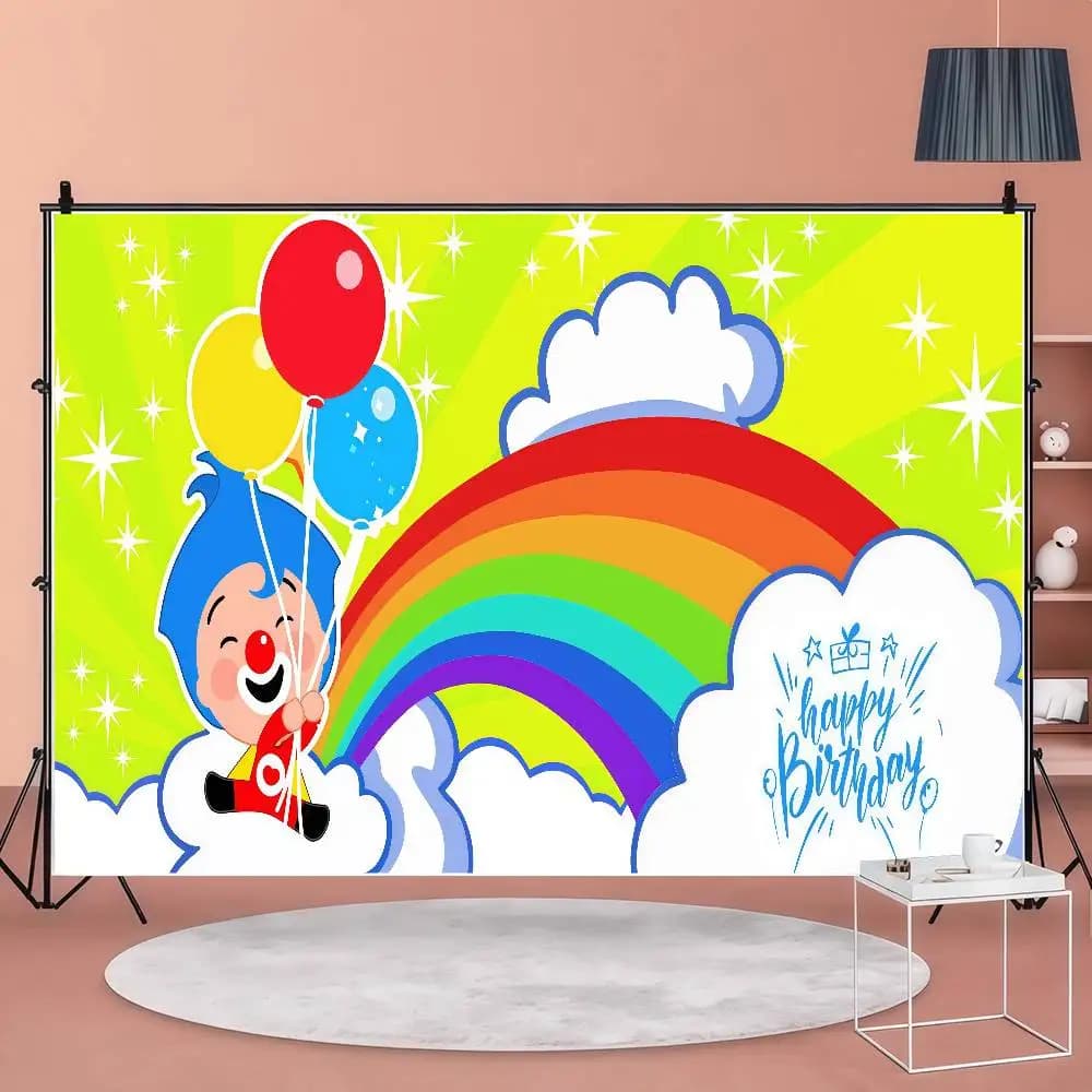Photography Studio Backdrop Outdoor House Party Decoration Photo Background Curtain Back Drop Cartoon Plim