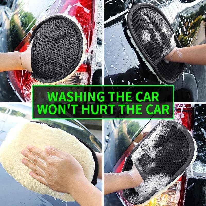 Car Cleaning Set with Detailing Brush Towel Glove - Auto Dashboard & Air Outlet Cleaning Tools Kit for Car Wash Accessories