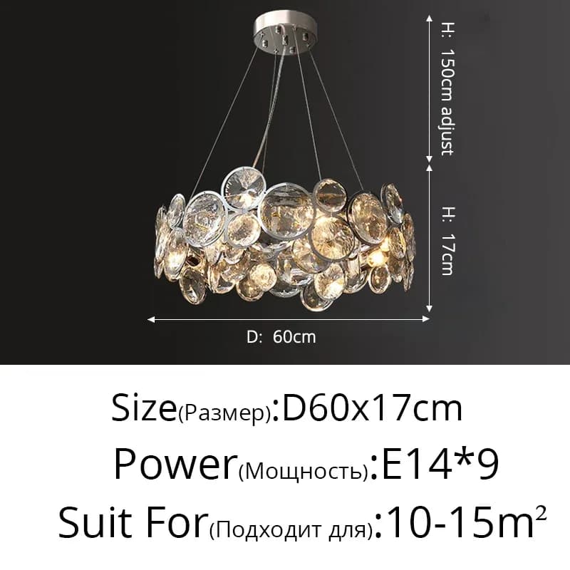 Ring Light Luxury Crystal Chandelier Creative Atmosphere High-end Modern Villa Living Room Bedroom Indoor Decor Lighting Lamps