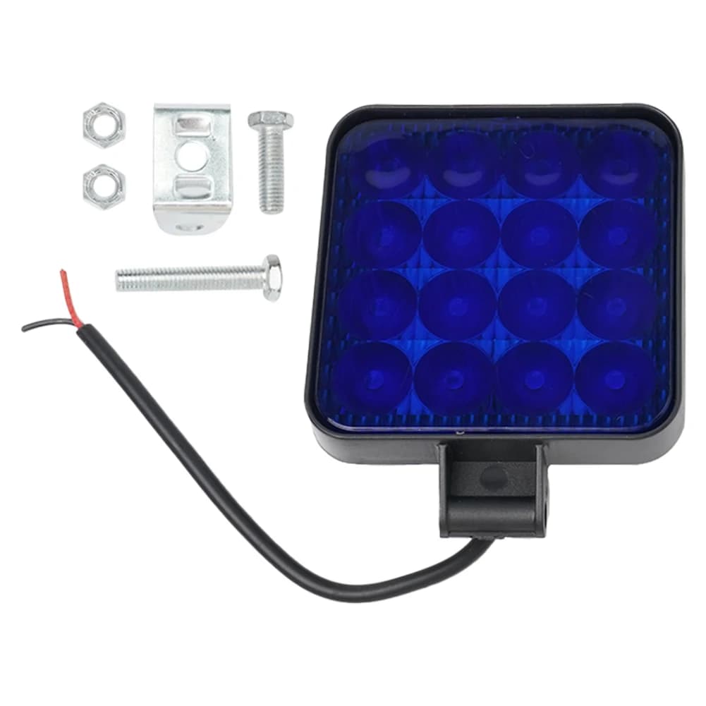 Car LED Square 16 Lights 48W 12V Off-road Vehicle Forklift Headlight Reversing Light ABS Auto Daytime Running Lights Accessories