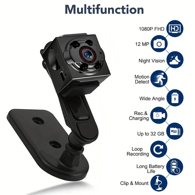 Mini Camera HD 1080p Portable Small Cam With Night Vision And Motion Detection Home Security Tiny Cameras For Indoor Outdoor New