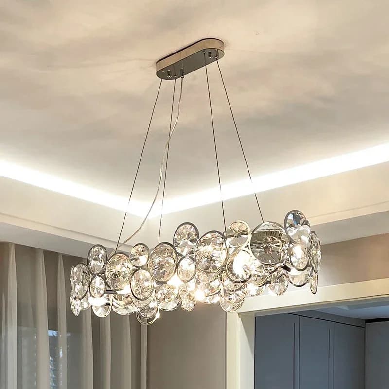 Ring Light Luxury Crystal Chandelier Creative Atmosphere High-end Modern Villa Living Room Bedroom Indoor Decor Lighting Lamps
