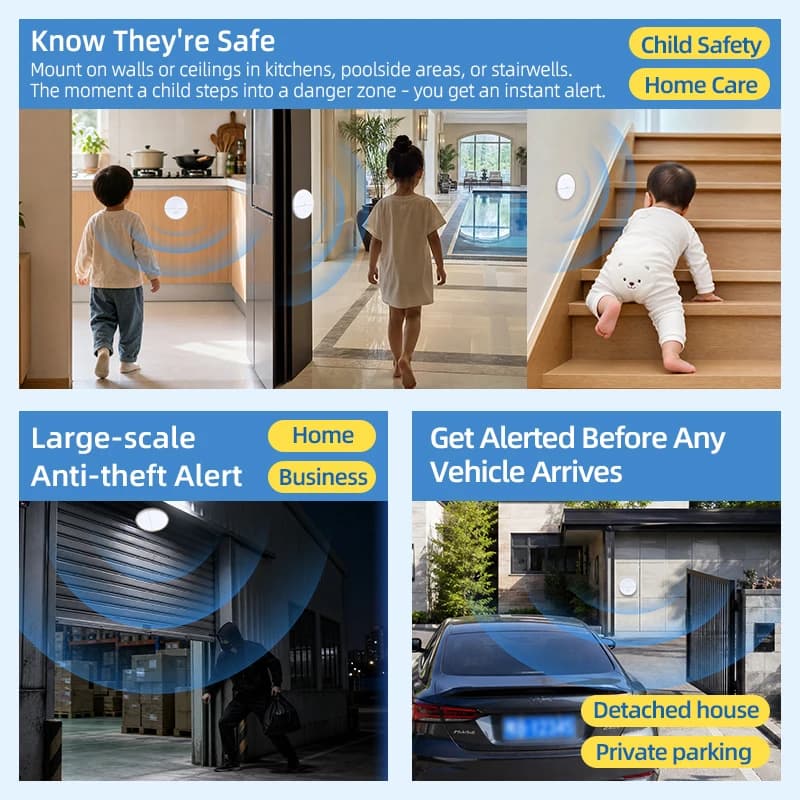 Radar Sensor Door Window Anti-Theft Alarm Home Use For Children, Elderly, Fall Protection, And Pedestrian Detection Warning
