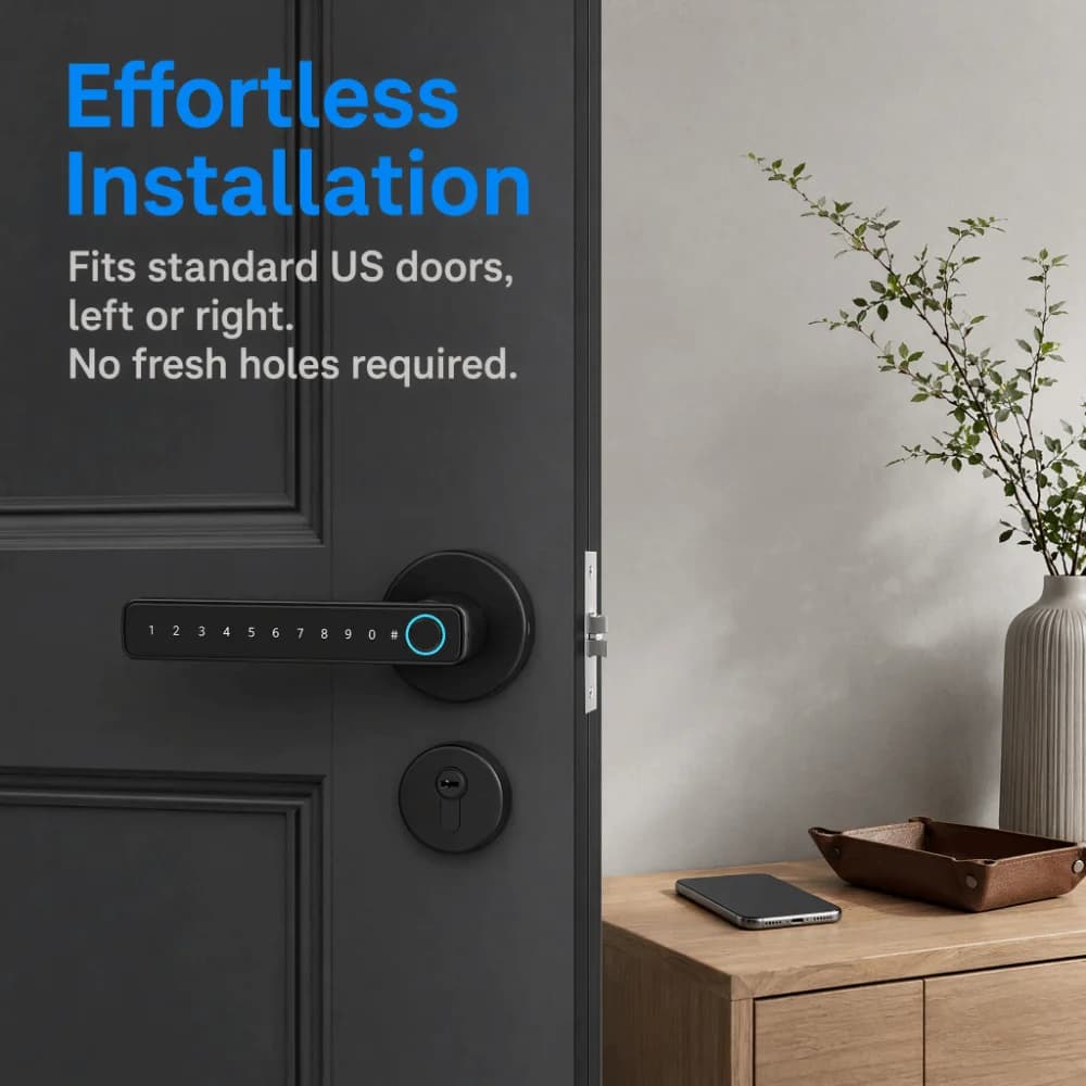 Remote Lock Smart Fingerprint Door Lock Smart Password Electronic Digital Door Handles Bluetooth WiFi Gateway