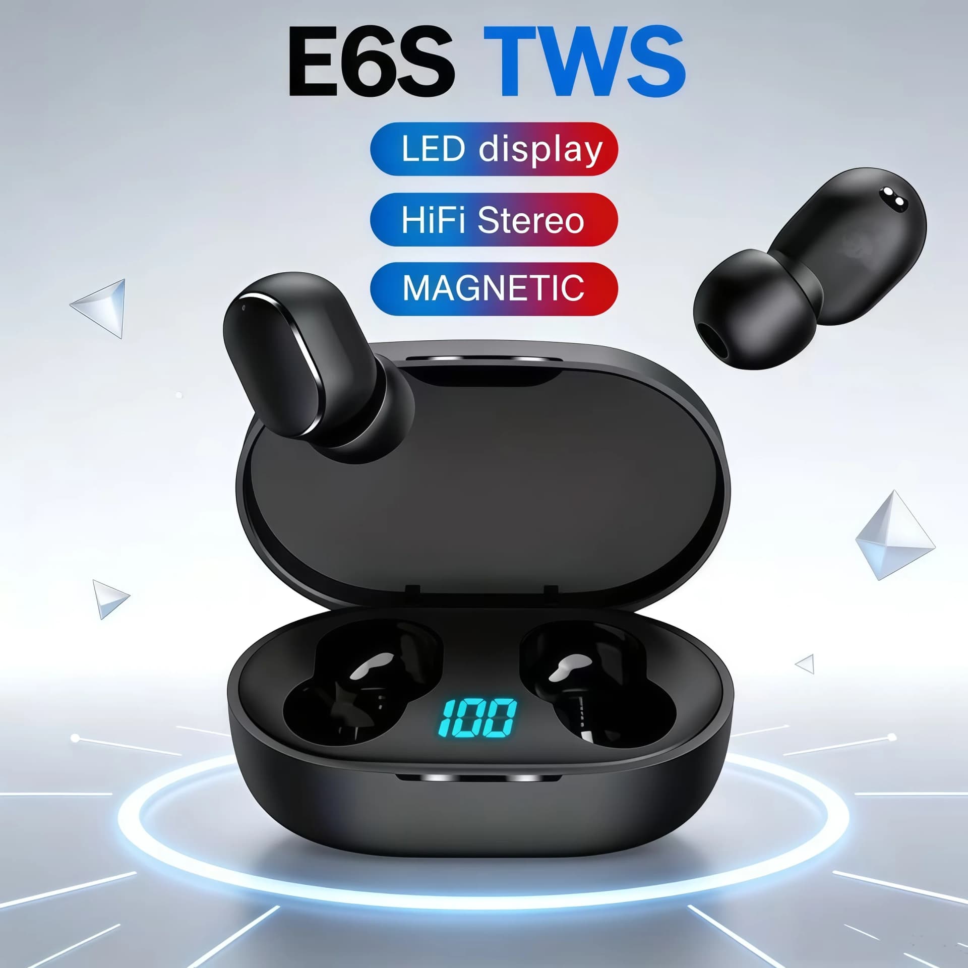 TWS E6S Wireless Bluetooth Earphones Noise Cancelling