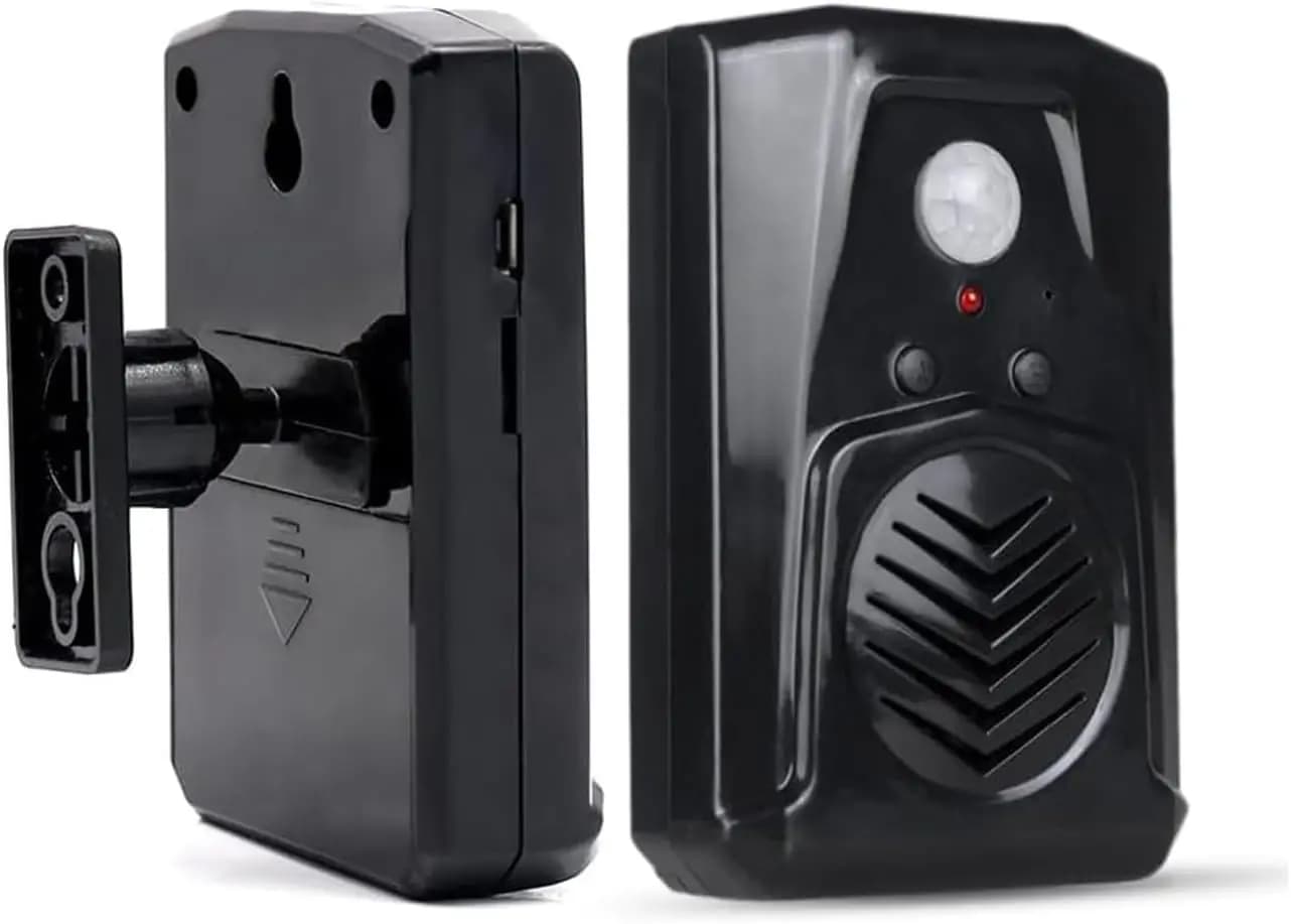 Motion Sensor Voice Player, Recordable PIR Infrared Alarm with 120 Seconds Recording, Custom MP3 Upload via USB, for Store/Home
