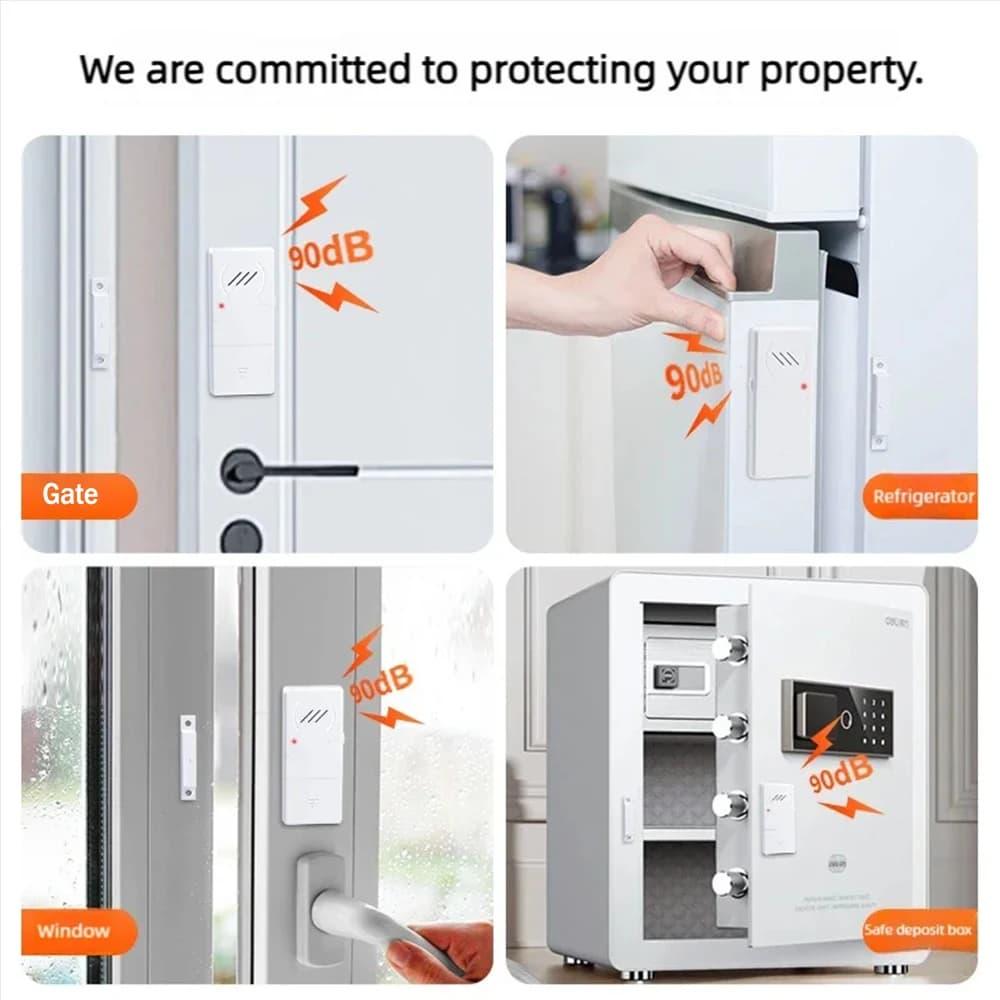 Window Door Magnetic Sensor Alarm Anti-theft Home Alarm Security Smart Sensor to Detect Open Door Refrigerator Alarm Door Sensor