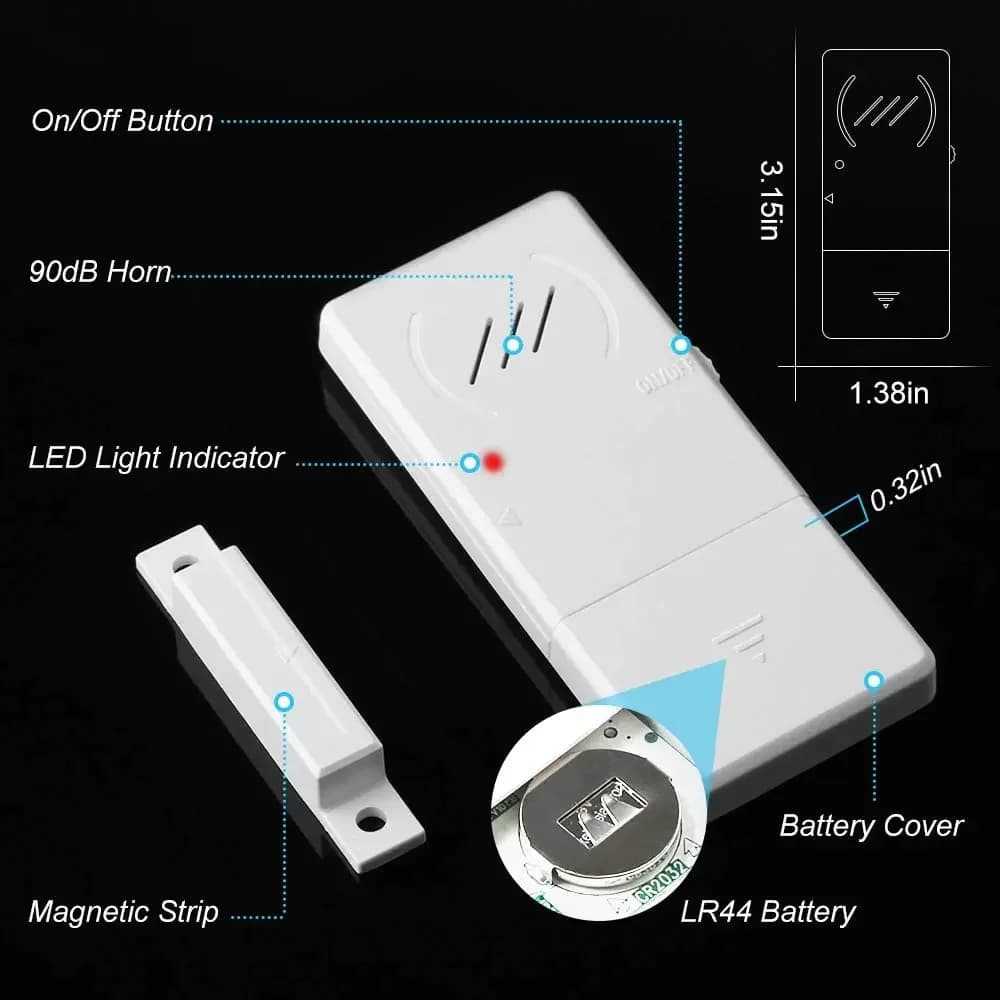 Window Door Magnetic Sensor Alarm Anti-theft Home Alarm Security Smart Sensor to Detect Open Door Refrigerator Alarm Door Sensor