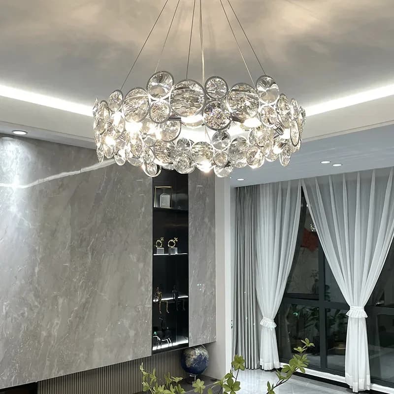 Ring Light Luxury Crystal Chandelier Creative Atmosphere High-end Modern Villa Living Room Bedroom Indoor Decor Lighting Lamps