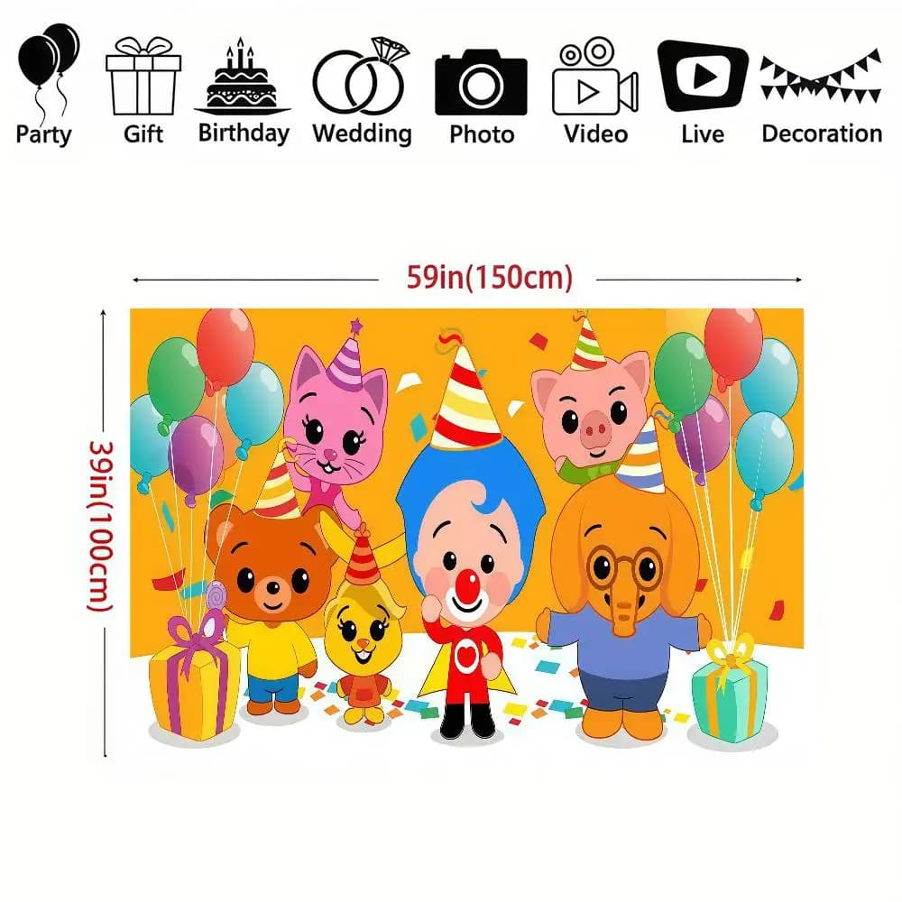 Photography Studio Backdrop Outdoor House Party Decoration Photo Background Curtain Back Drop Cartoon Plim