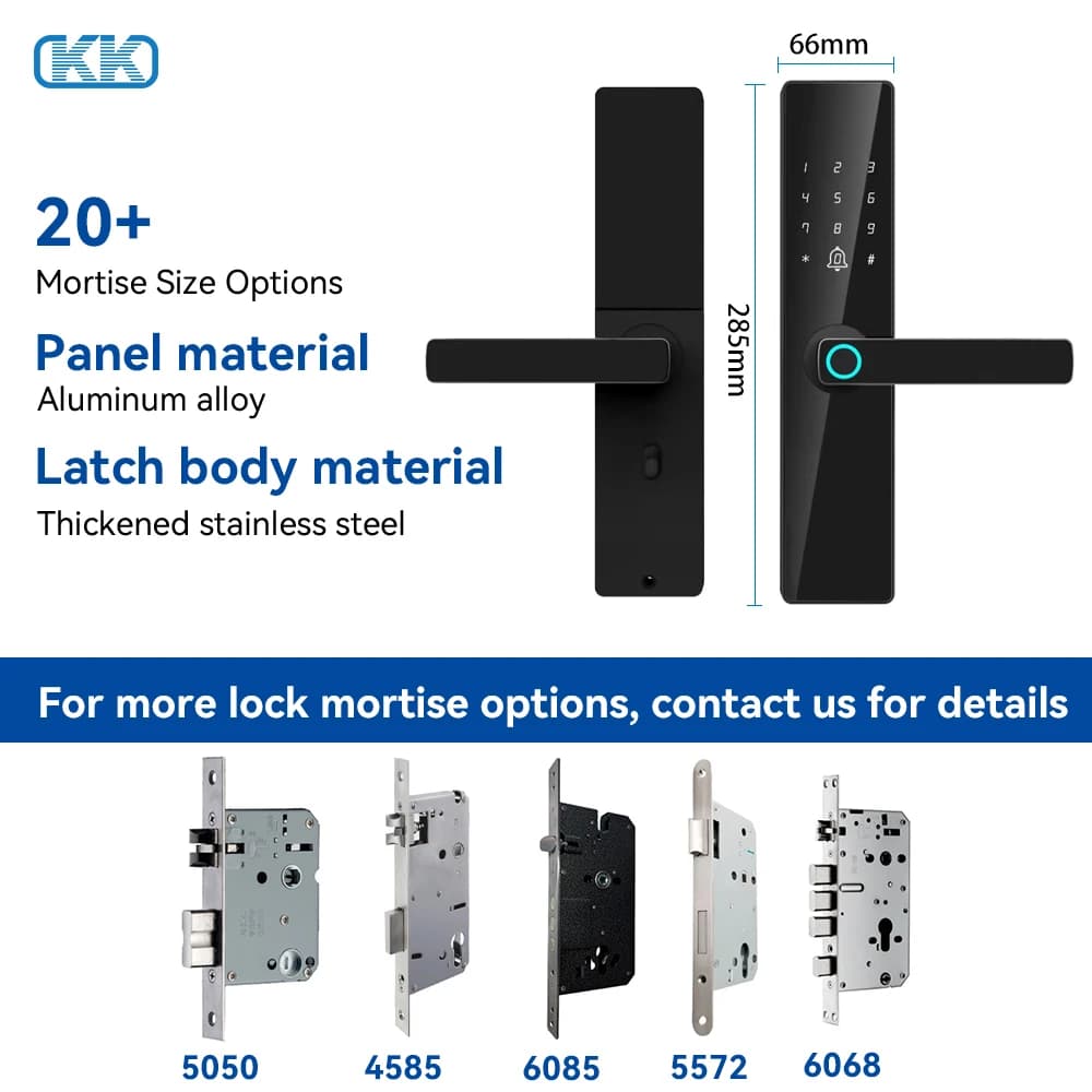 Smart Door Lock With Fingerprint, Password, Card, Key Electronic Lock Suitable For Wooden And Steel Doors
